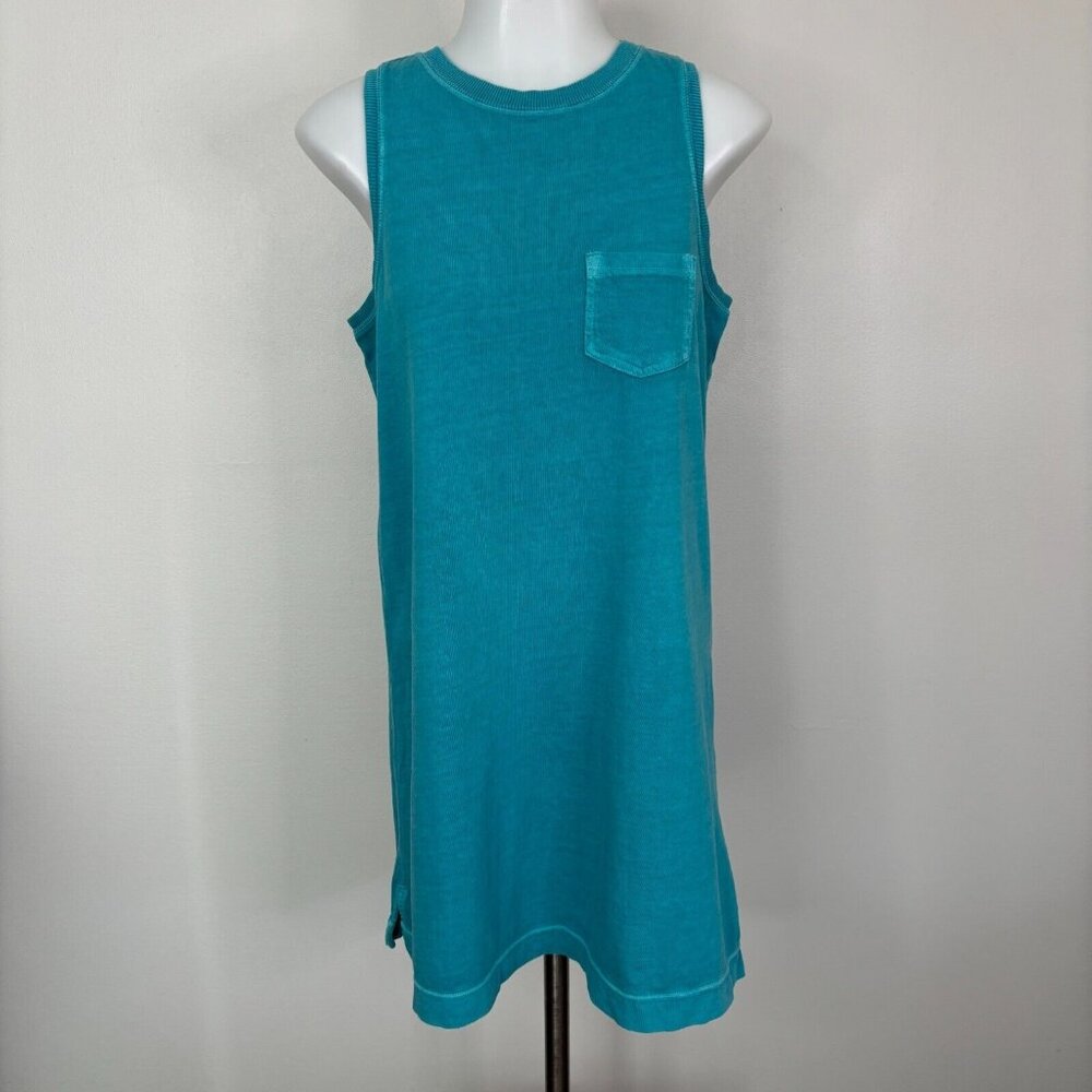 Old Navy Shift‎ Dress Small Petite Blue Garment-Dyed Sleeveless Tank Dress SP
